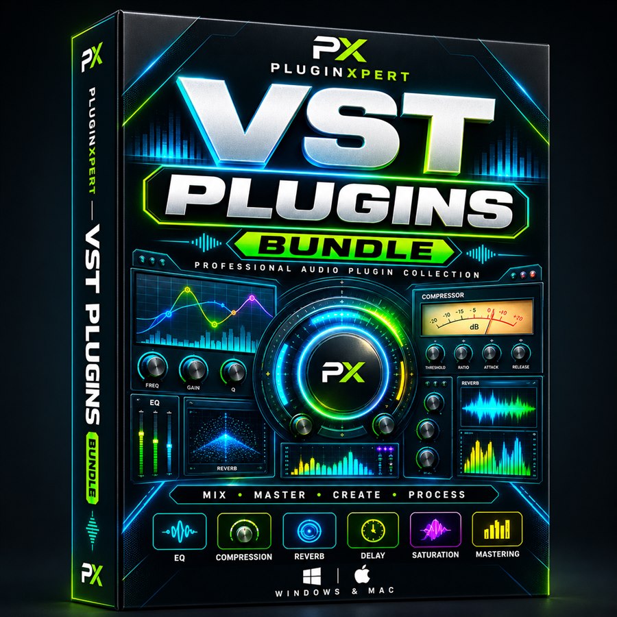 PluginXpert VST Plugins Bundle 3D software package mockup